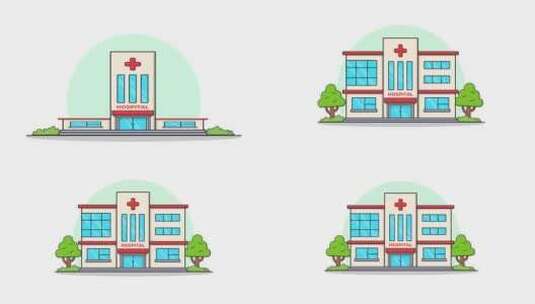 4K医院建筑动态动画高清在线视频素材下载