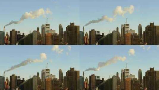 城市污染给高耸的摩天大楼蒙上阴影高清在线视频素材下载