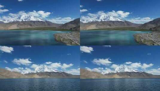 新疆喀拉库勒湖面航拍高清在线视频素材下载