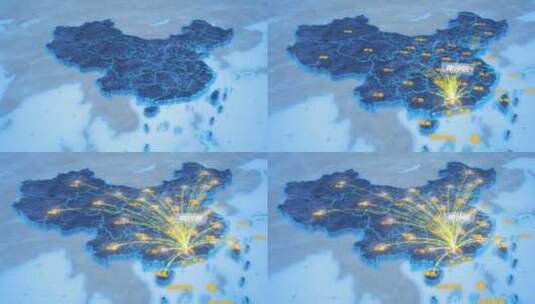 广州市南沙区辐射全国网络地图高清在线视频素材下载