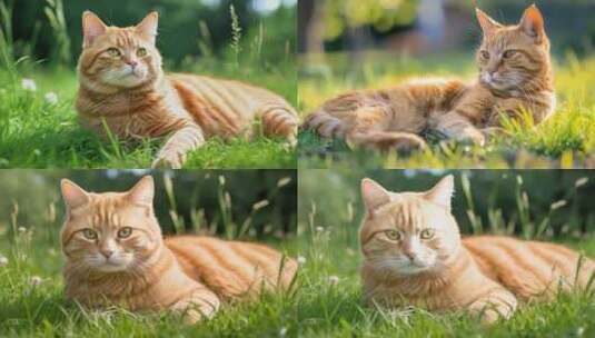 慵懒流浪猫晒太阳可爱快乐的小猫高清在线视频素材下载