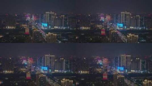 郑州夜景航拍高清在线视频素材下载