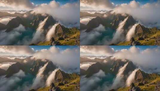 山间云海壮丽风光高清在线视频素材下载