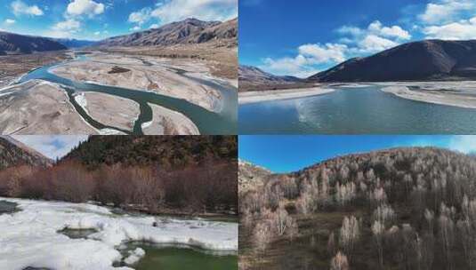 河间溪流雪山河流高清在线视频素材下载