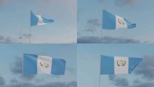 危地马拉国旗高清在线视频素材下载