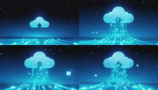 云数据上传的概念动画高清在线视频素材下载