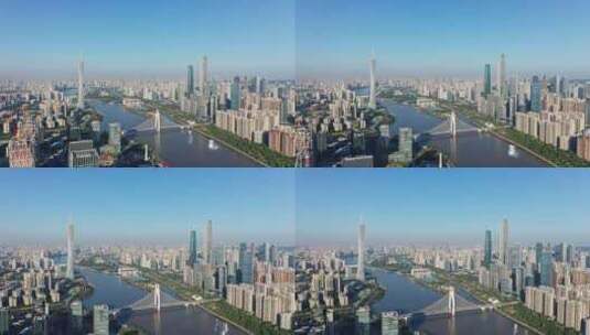 广州城市天际线航拍高清在线视频素材下载