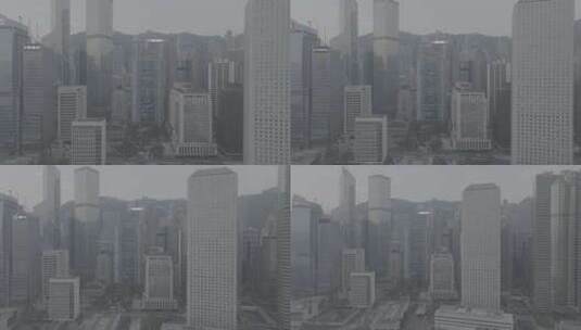 香港中环写字楼航拍高清在线视频素材下载