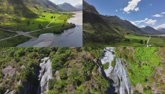 4K航拍新西兰格林诺奇自然美景高清在线视频素材下载