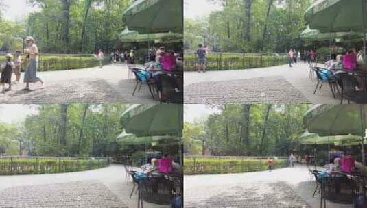 杭州动物园的游客人流高清在线视频素材下载