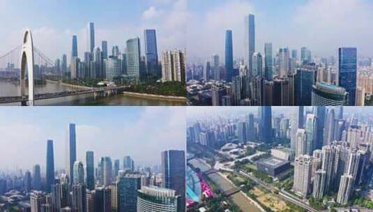 广州塔猎德大桥广州珠江高清在线视频素材下载