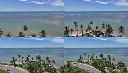 巴西塞古罗巴伊亚港的海滩风景。海滩景观。高清在线视频素材下载