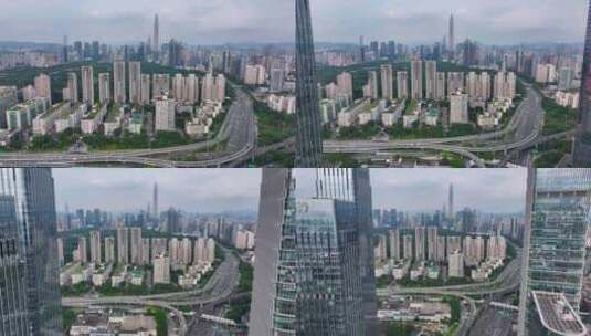 4K航拍深圳滨河大道1高清在线视频素材下载