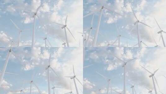 三维场景风能太阳能高清在线视频素材下载
