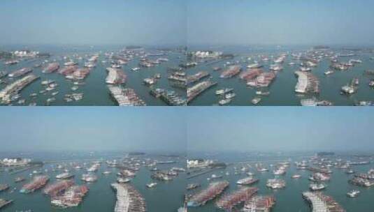航拍广东阳江海陵岛闸坡国家级中心渔港高清在线视频素材下载