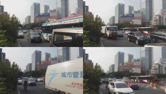 马路车流街头实拍素材高清在线视频素材下载