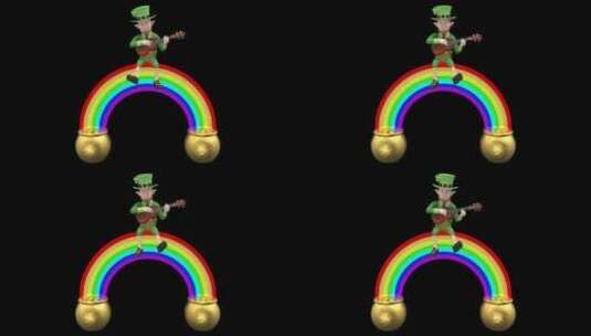 彩虹上的小妖精弹吉他高清在线视频素材下载