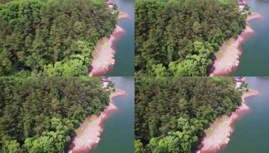 四川眉山市黑龙潭水库黑龙潭景区白昼航拍高清在线视频素材下载