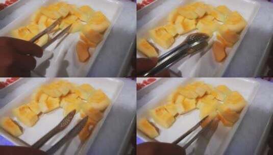 实拍自助餐水果沙拉美食高清在线视频素材下载