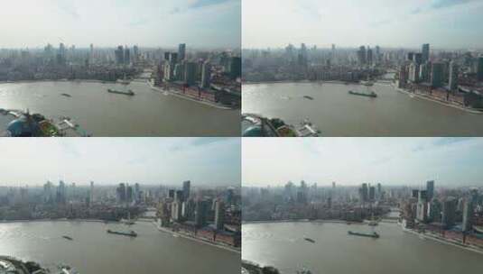 航拍上海黄浦江高清在线视频素材下载