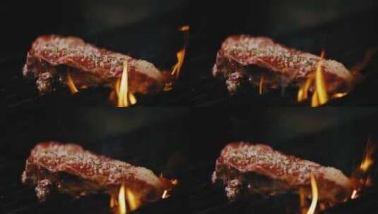 烹饪牛肉的特写高清在线视频素材下载