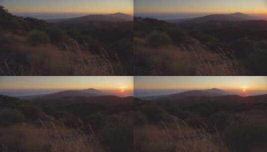 日落下的平原景色高清在线视频素材下载