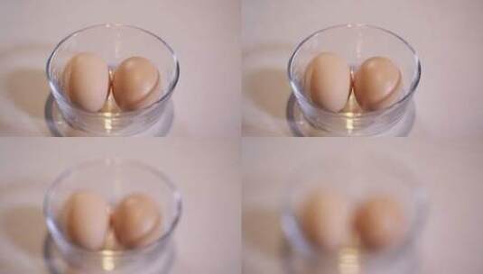两枚鸡蛋的特写高清在线视频素材下载