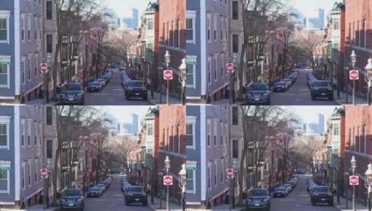 公寓交通和街道拍摄高清在线视频素材下载