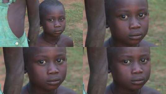 非洲小孩的特写镜头高清在线视频素材下载