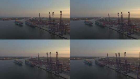 港口风景航拍高清在线视频素材下载