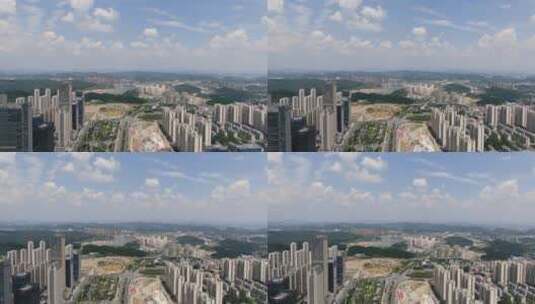 航拍贵州贵阳城市蓝天白云天际线高清在线视频素材下载