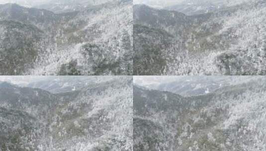 航拍南方丘陵山川森林美丽乡村雪景高清在线视频素材下载