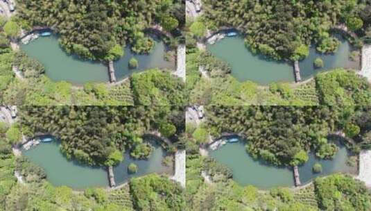 航拍湖南中坡山森林公园菩提寺高清在线视频素材下载