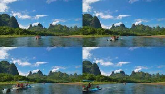 广西美景 桂林山水 漓江风光 漓江漂流高清在线视频素材下载