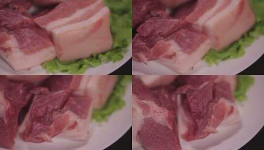 五花肉猪肉肥肉猪皮高清在线视频素材下载