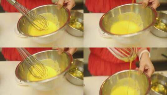 打蛋器搅拌鸡蛋液高清在线视频素材下载