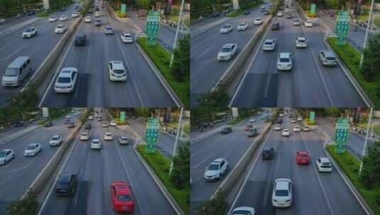 广西南宁竹溪大道来来往往的车流高清在线视频素材下载