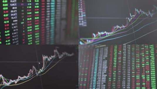 4K 金融证券股市大盘行情走势图屏幕滚动高清在线视频素材下载