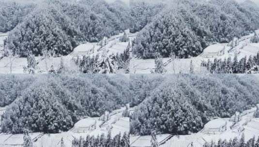 航拍山村雪景高清在线视频素材下载
