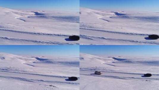 新疆冰封的喀纳斯雪原高清在线视频素材下载