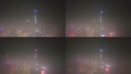 陆家嘴三件套夜景高清在线视频素材下载