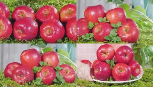 新鲜红肉苹果高清在线视频素材下载