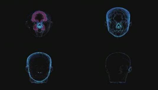 科技全息人脸扫描投影高清在线视频素材下载