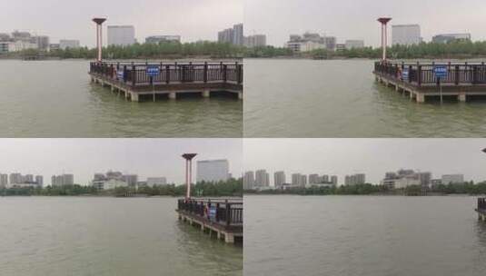 湖水旁的小桥实拍高清在线视频素材下载