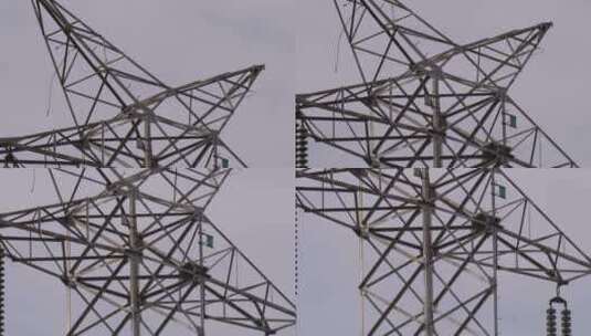 高压电线杆供电电力电路电塔高清在线视频素材下载