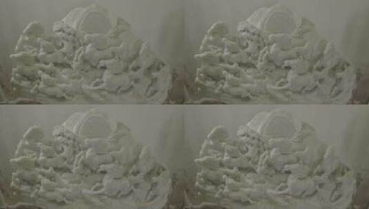 玉雕作品特写展示LOG高清在线视频素材下载