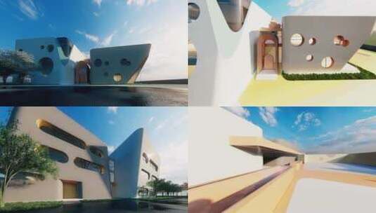 幼儿园建筑设计三维动画2高清在线视频素材下载