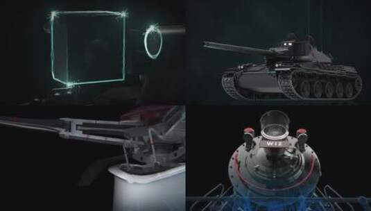 坦克飞机火车三维动画展示高清在线视频素材下载