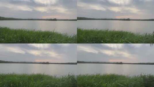北京圆明园湖面的落日高清在线视频素材下载
