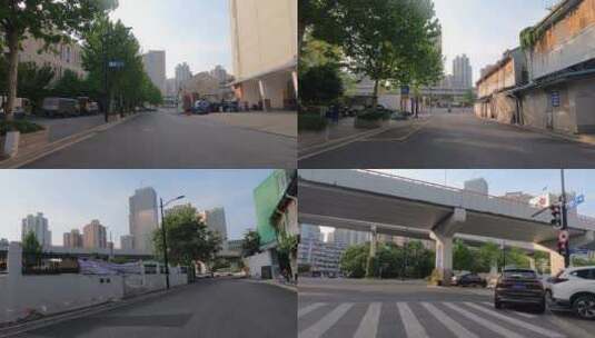上海封城中的午后安静街道建筑区高清在线视频素材下载
